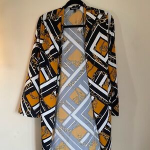 Chic Women's Chain Print Open Front Kimono